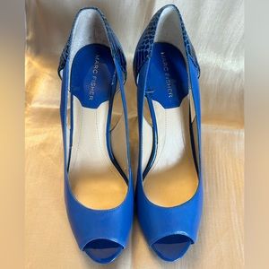 Marc Fisher Electric Blue Platform Heels